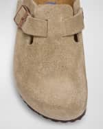 Image 3 of 5: BIRKENSTOCK Boston Suede Buckle Slide Clogs