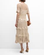 Image 3 of 8: Kobi Halperin Sabine Floral Crochet Blouse