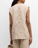 Image 5 of 6: Kobi Halperin Clairo Embroidered Open-Front Vest