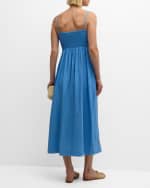 Image 4 of 5: Kobi Halperin Ariella Pleated Floral-Embroidered Midi Dress