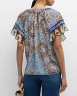 Image 5 of 6: Kobi Halperin Deirdre Ruffle Floral-Print Blouse