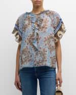 Image 3 of 6: Kobi Halperin Deirdre Ruffle Floral-Print Blouse