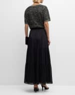 Image 4 of 6: Kobi Halperin Marella Tiered Metallic Shimmer Maxi Skirt