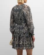 Image 4 of 6: Kobi Halperin Kaye Floral-Print Metallic Fleck Dress