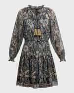 Image 1 of 6: Kobi Halperin Kaye Floral-Print Metallic Fleck Dress