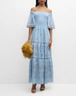 Image 2 of 6: Kobi Halperin Quinn Smocked Off-Shoulder Maxi Dress