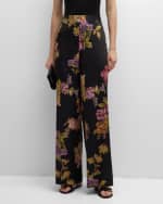 Image 2 of 6: Kobi Halperin Isaiah Floral-Print Straight-Leg Pants