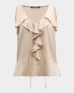 Image 1 of 6: Kobi Halperin Demy Sleeveless Ruffle Blouse