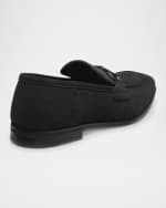 Image 3 of 4: Stuart Weitzman Men's Simon Leather Twist Bit Loafers