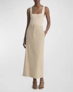 Image 3 of 3: Vince Mid-Rise Linen-Blend Maxi Skirt