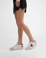 Image 2 of 6: Golden Goose Ballstar Mixed Leather Glitter Low-Top Sneakers