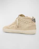 Image 3 of 6: Golden Goose Midstar Suede Pearly Wing-Tip Sneakers