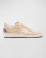Image 1 of 6: Golden Goose Ballstar Croco Leather Low-Top Sneakers