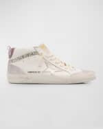 Image 1 of 6: Golden Goose Midstar Glitter Leather Pearly Sneakers