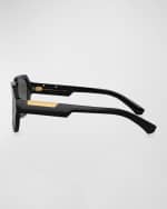 Image 2 of 4: Dolce&Gabbana Men's Dg4464 Acetate Double-Bridge Aviator Sunglasses
