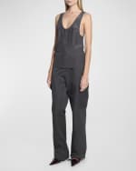 Image 2 of 6: Saint Laurent Scoop-Neck Silk Tank Top