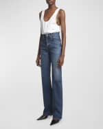 Image 5 of 6: Saint Laurent Neo Clyde High-Rise Straight-Leg Jeans