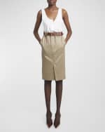 Image 5 of 6: Saint Laurent Saharan Cargo Midi Skirt