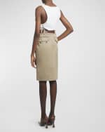 Image 3 of 6: Saint Laurent Saharan Cargo Midi Skirt