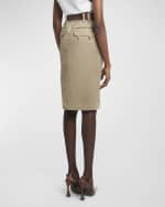 Image 4 of 6: Saint Laurent Saharan Cargo Midi Skirt