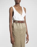 Image 3 of 6: Saint Laurent Scoop-Neck Cotton Tank Top