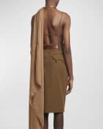 Image 4 of 6: Saint Laurent Echance High-Neck Silk Backless Bodysuit