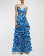 Image 2 of 5: Alice + Olivia Imogene Tiered Maxi Dress