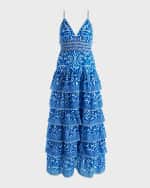 Image 1 of 5: Alice + Olivia Imogene Tiered Maxi Dress