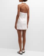 Image 3 of 6: Alice + Olivia Kendall Denim Halter Mini Dress