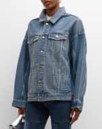 Image 3 of 7: Marc Jacobs Crystal Denim Oversized Trucker Jacket