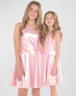 Image 4 of 4: Zoe Girl's Iridescent Dress W/ Pockets, Size 7-16