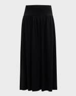 Image 1 of 6: Eileen Fisher Gathered Jersey Midi Skirt