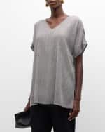 Image 3 of 6: Eileen Fisher Crinkled Dolman-Sleeve Tunic