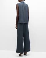 Image 3 of 6: Eileen Fisher Wide-Leg Organic Cotton Twill Jeans