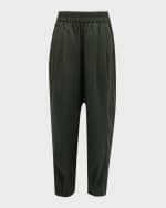 Image 1 of 6: Eileen Fisher Petite Pleated Organic Cotton Poplin Ankle Pants