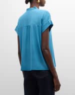 Image 5 of 6: Eileen Fisher Stretch Jersey Henley Top