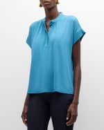 Image 3 of 6: Eileen Fisher Stretch Jersey Henley Top