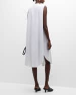 Image 4 of 6: Eileen Fisher Petite Organic Cotton Poplin Midi Shirtdress