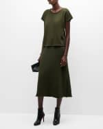 Image 5 of 6: Eileen Fisher Organic Cotton French Terry Midi Skirt