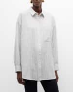 Image 2 of 6: Eileen Fisher Petite Oversized Grid-Print Seersucker Tunic