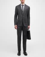 Image 4 of 6: Giorgio Armani Men's Brushed Wool Plaid Suit