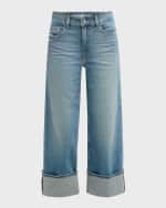 Image 1 of 6: PAIGE Sasha Wide Cuff Ankle Jeans