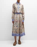 Image 5 of 6: Pierre-Louis Mascia A-Line Floral Jacquard Midi Skirt