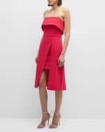 Image 5 of 6: Black Halo Louie Strapless Front-Slit Midi Dress