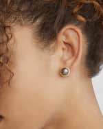 Image 2 of 4: LAGOS Sterling Silver 18K Luna Black Pearl Lux 9mm Stud Earrings