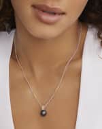 Image 2 of 5: LAGOS Sterling Silver and 18K Luna Black Pearl Lux Pendant Necklace