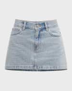 Image 1 of 6: PURPLE Denim Hotfix Mini Skirt