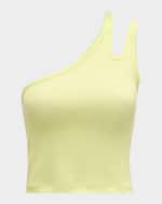 Image 1 of 5: PURPLE Ribbed Cut-Out Tank Top