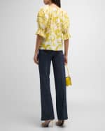 Image 4 of 6: Ramy Brook Lula Off-Shoulder Button-Front Blouse