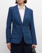 Image 2 of 6: Polo Ralph Lauren Pinstripe Linen-Cotton Blazer